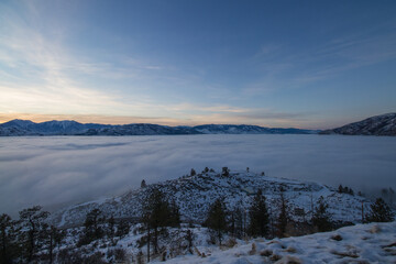Fototapeta na wymiar View of the inversion from Anarchist Mountain in Osoyoos, BC
