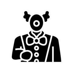 clown amusement park worker glyph icon vector. clown amusement park worker sign. isolated contour symbol black illustration