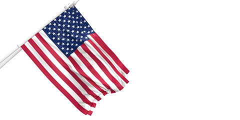 United state of america us 4th fourth july red blue star waving flag symbol democracy independence day military political government president patriotic freedom nation person culture vote.3d render