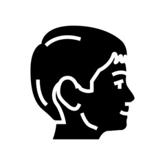 face kid male glyph icon vector. face kid male sign. isolated contour symbol black illustration