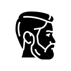 face male glyph icon vector. face male sign. isolated contour symbol black illustration