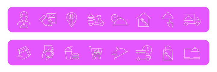 Food delivery  icons set . Food delivery pack symbol vector elements for infographic web