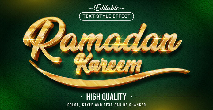Editable text style effect - Ramadan Kareem text style theme.