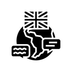 language english glyph icon vector. language english sign. isolated contour symbol black illustration