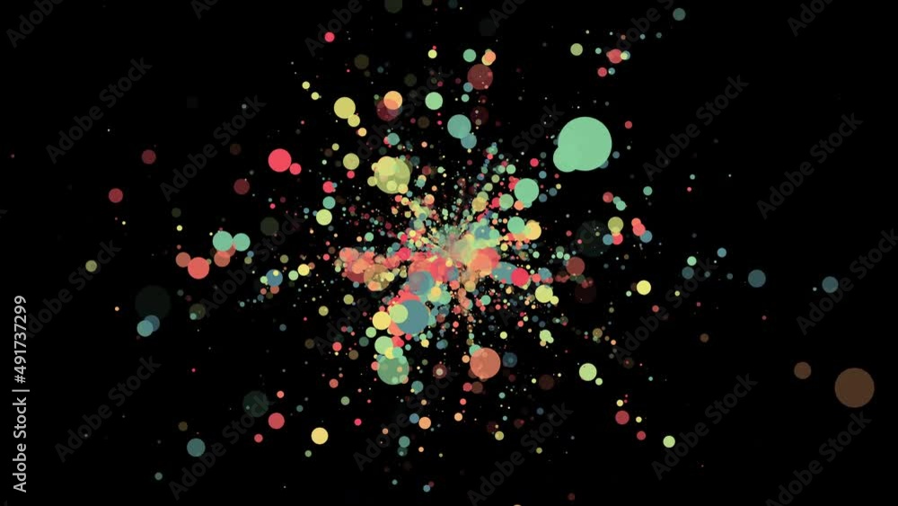 Aufkleber splash random particles. computer generated 3d render