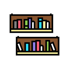 bookshelf furniture color icon vector. bookshelf furniture sign. isolated symbol illustration