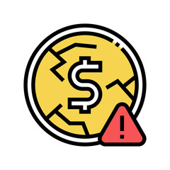 deflation money color icon vector. deflation money sign. isolated symbol illustration