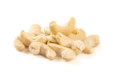 Cashew nuts on white background