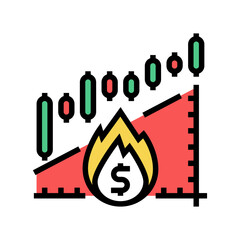 stock inflation color icon vector. stock inflation sign. isolated symbol illustration