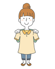 服を選ぶ女性