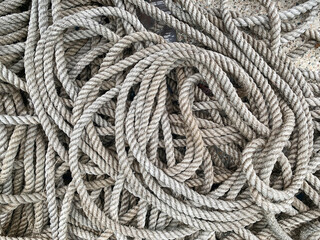 natural background, thick hemp rope, selective focus