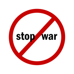 Red prohibition sign stop war. Peace symbol. No war. Security protection concept. Vector illustration. stock image. 