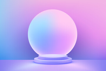 Minimal pastel podium display background for your product presentation, or product display pedestal.