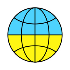 Earth colors flag ukraine. Ukraine war poster. Geography concept. Vector illustration. stock image. 