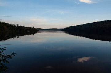 Fototapeta premium sunset over the lake