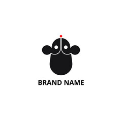 Computer mouse illustration logo template design combined with a mouse animal silhouette. This logo is suitable to be an identity for a brand, business, and service in the field of computer component 