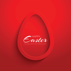 Happy Easter with red eggs embossed against a red background. For assembling cards, brochures, posters, invitation cards. illustrator