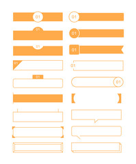 Design elements label, banner, button, bar graphic design set.