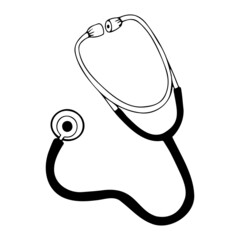 Doodle icon phonendoscope, simple doodle medical equipment