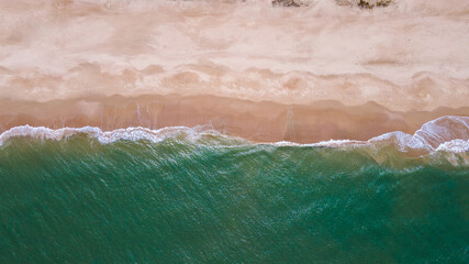 Vista aérea de Playa La Viuda en Punta del Diablo Rocha Uruguay.