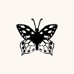 Fototapeta na wymiar Butterfly. Retro pencil drawing illustration. Design for card, logo, posters, invitation, web and print use 