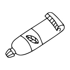 Doodle icon of a tube with cream, ointment, toothpaste
