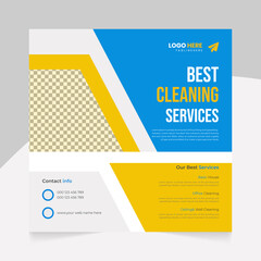 Best cleaning service  company and home clean square social media banner design and template.