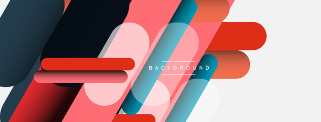 Abstract background. Round shapes, lines compositions on grey backdrop. Vector illustration for wallpaper banner background or landing page