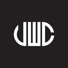 UWC letter logo design on black background. UWC creative initials letter logo concept. UWC letter design.