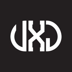 UXJ letter logo design on black background. UXJ creative initials letter logo concept. UXJ letter design.
