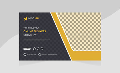 Creative business web banner presentation and landing cover page, youtube thumbnail template.