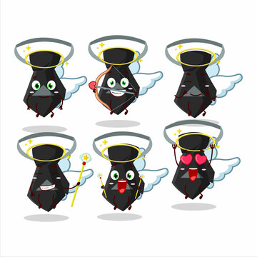 Black Tie Cartoon Designs As A Cute Angel Character