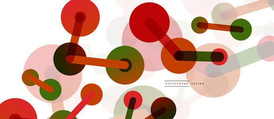 Abstract background. Round dots connected by lines. Trendy techno business template for wallpaper, banner, background or landing