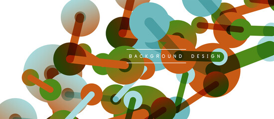 Abstract background. Round dots connected by lines. Trendy techno business template for wallpaper, banner, background or landing