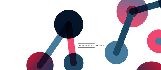 Abstract background. Round dots connected by lines. Trendy techno business template for wallpaper, banner, background or landing