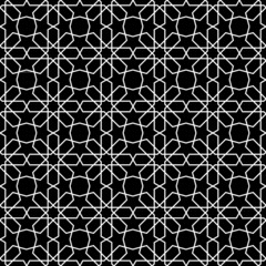 Seamless islamic pattern black and white vector illustration, abstract islamic texture graphic design background. Textile ornament. Vector illustration. EPS 10.