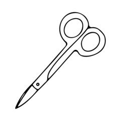 Doodle scissors icon, doodle scissors, stationery tool