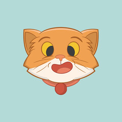 Illustration of a white orange cat showing a happy expression