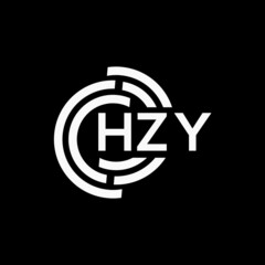 HZY letter logo design on black background. HZY creative initials letter logo concept. HZY letter design.