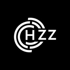 HZZ letter logo design on black background. HZZ creative initials letter logo concept. HZZ letter design.