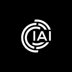 PrintIAI letter logo design on black background. IAI creative initials letter logo concept. IAI letter design.