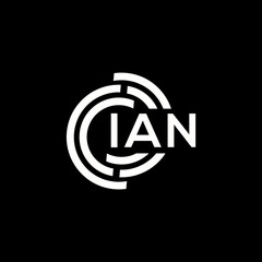 IAN letter logo design on black background. IAN creative initials letter logo concept. IAN letter design.