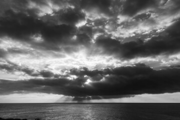 Sunset on The  Volcanic Shoreline of Historic Ka Lae (South Point). The Southermost Point In The USA, Hawaii, Hawaii, USA