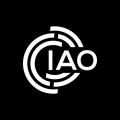 IAO letter logo design on black background. IAO creative initials letter logo concept. IAO letter design.