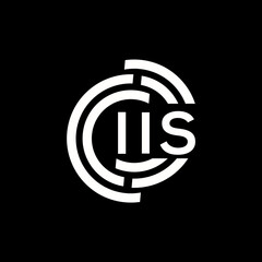 IIS letter logo design. IIS monogram initials letter logo concept. IIS letter design in black background.