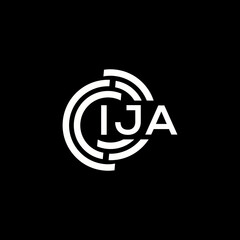 Obraz premium IJA letter logo design. IJA monogram initials letter logo concept. IJA letter design in black background.