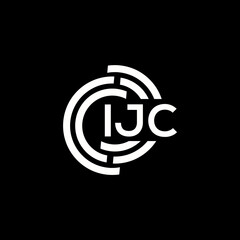 IJC letter logo design. IJC monogram initials letter logo concept. IJC letter design in black background.