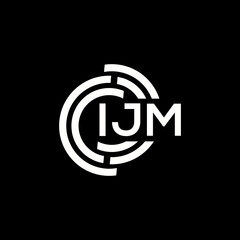 Obraz premium IJM letter logo design. IJM monogram initials letter logo concept. IJM letter design in black background.