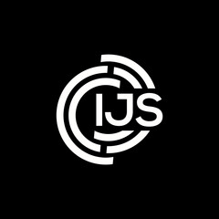 IJS letter logo design. IJS monogram initials letter logo concept. IJS letter design in black background.
