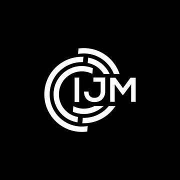 IJM letter logo design. IJM monogram initials letter logo concept. IJM letter design in black background.
